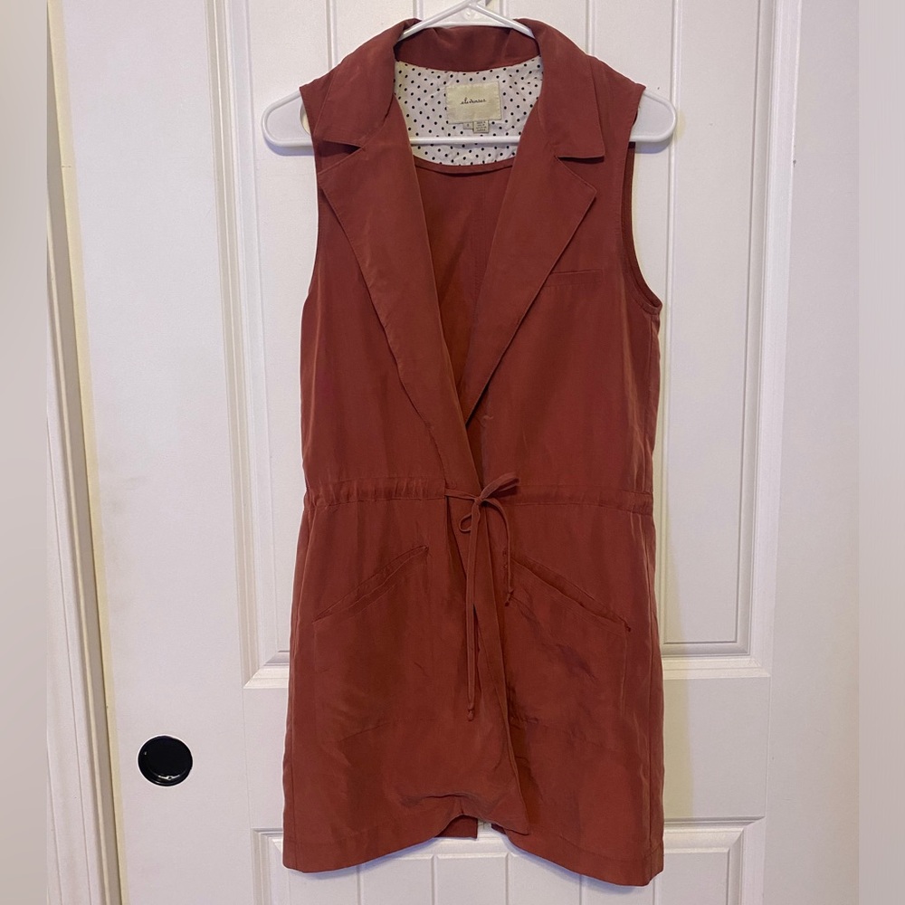 Elevenses Mid-Thigh Tie-Vest Size Small